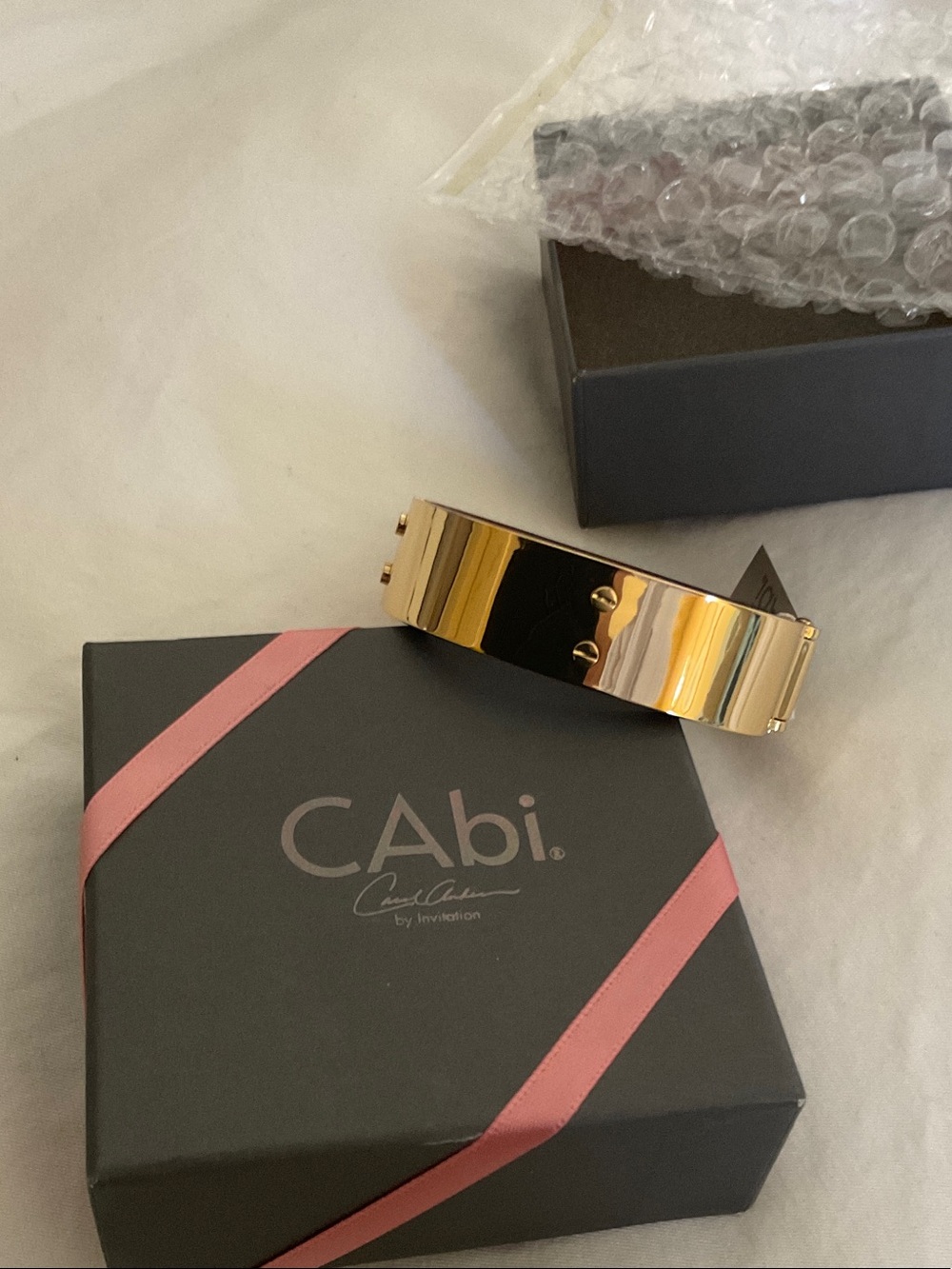 CAbi Gold-Tone Hinged Bangle Bracelet